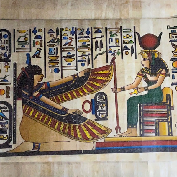 Hand painted Egyptian papyrus art