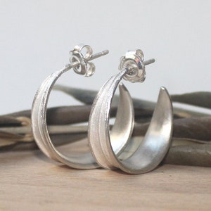 Nature-Inspired Sterling Silver Hoop Earrings: Elegant Leaf Design, Perfect Gift for Nature Lovers, Wedding Jewelry, Bridesmaid Gift