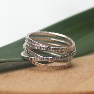 Elegant Sterling Silver Crossover Ring - Wide Wrap Statement Ring, Handcrafted Multi-Layer Ring for Women