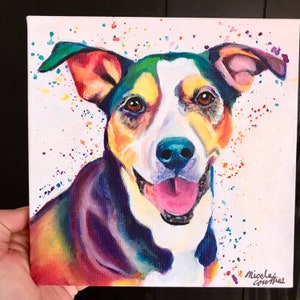 Pop Art Pet Portrait | Pet Pop Art | Custom to Your Pet | Personalized Pet Art | Colorful Portrait | Hand Painted from Your Photo of Pets