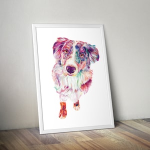 Australian Shepherd Print | Australain Shepherd Art | Australian Shepherd | Shepherd Art | Dog Art | Australian Shepherd gift | Dog print