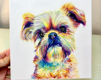 Portrait From Photo Pets, Custom Pet Portrait Watercolor, Unique Pet Portrait, Pop Art Pet Portrait, Dog Painting on Canvas