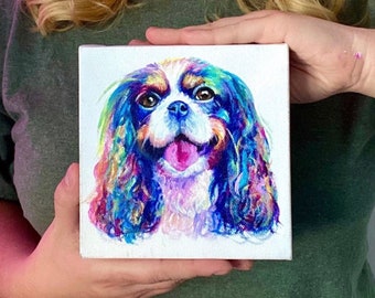 Mini Custom Pet Memorial, Small Pet Portrait, Painting from Photo, Pet Loss Gift Ideas, Custom Artwork Of Pet Dog Cat, Pet Gift for Teen Kid