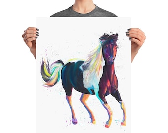 Impresión artística de caballos, póster de caballos, decoración de caballos, amante de los caballos, arte equino, pintura de caballos, impresión en papel de caballos, ecuestre, pintura equina