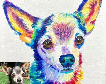 Custom Dog Portrait Painting: Hand-Painted Pet Memorial Art