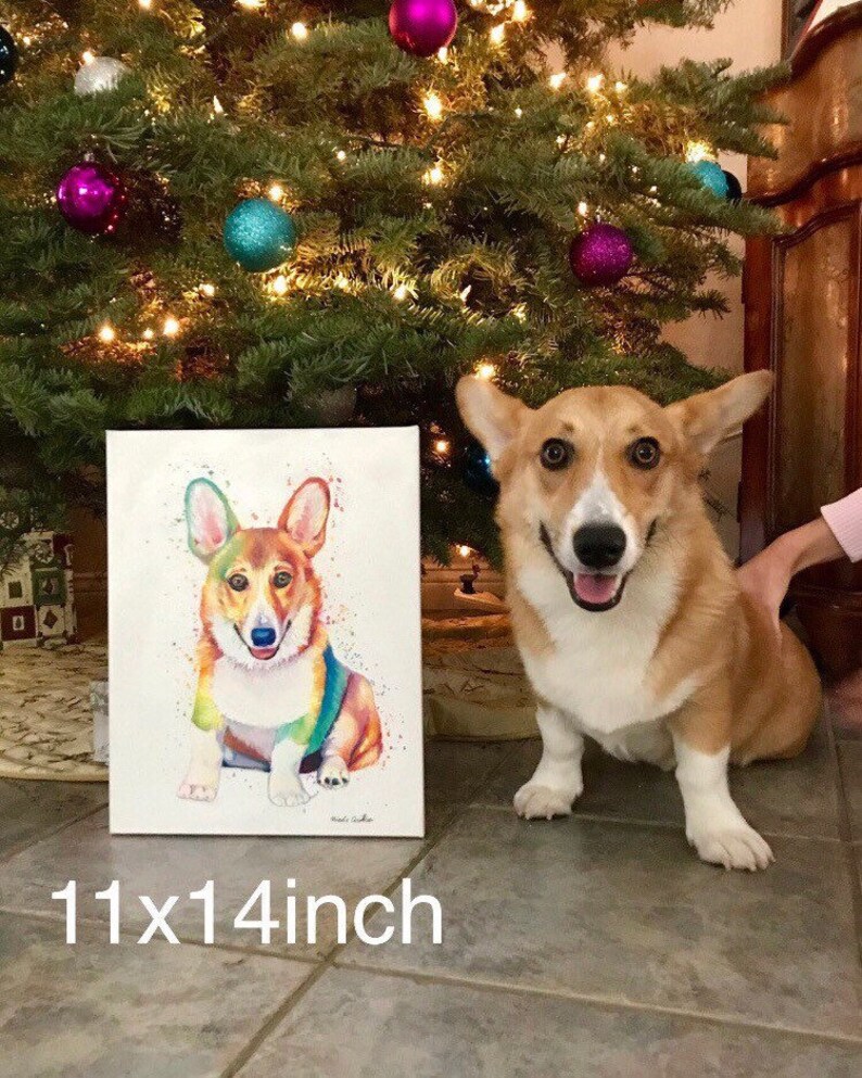 Colorful Pet Painting Colorful Pet Art Colorful Custom Pet Portrait Rainbow Pet Portrait Personalized Dog Painting