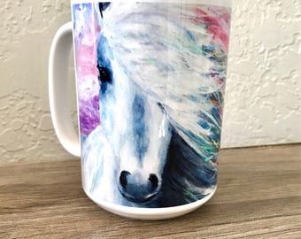 Rainbow Horse Mug | Horse Mug | Horse Gifts | Horse Lover Gifts | Cute Mugs | Gifts for Her | Horse Art | Unique Mug | Horse Decor