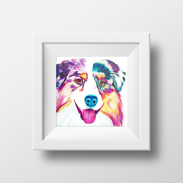 Australian Shepherd Art Print | Australian Shepherd Decor | Australian Shepherd | Australian Shepherd Poster | Australian Shepherd Gift