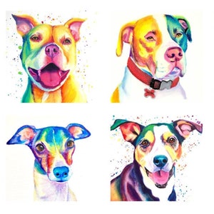 Painting of Your Pet in Rainbow Colors | Pop Art Pet Portrait | Customized Dog Art | Personalized Pet Portrait from your Photos