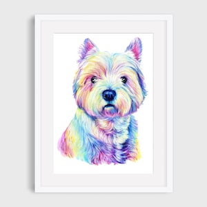 West Highland White Terrier Art Print, Westie Painting Art