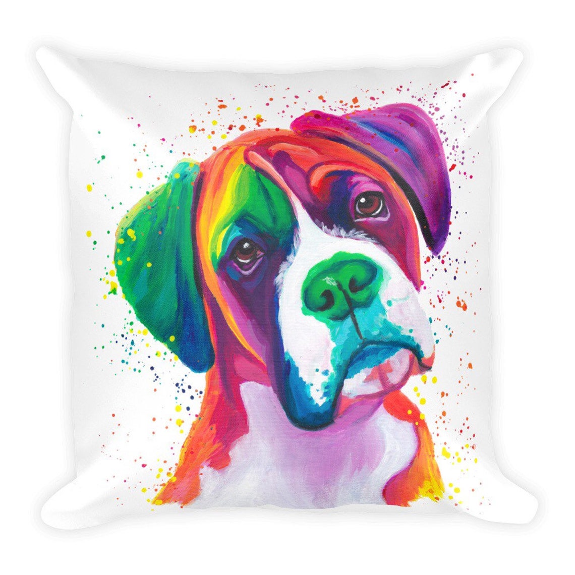Rainbow Boxer Pillow Cute Throw Pillow Boxer Lover Gift Dog Etsy
