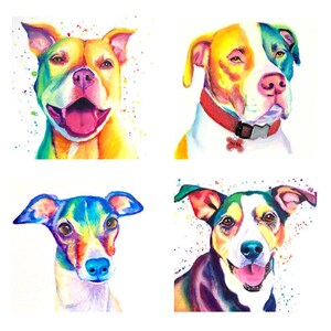 Personalized Pet Memorial Portrait, Watercolor Painting From Photo, Custom Pet Portrait Canvas, Pet Art Commission, Handpainted Artwork