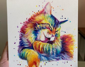 Custom Pet Portrait Watercolor, Pet Commission, Handpainted Pet Painting, Pet Remembrance Gifts From Photo, Vibrant Colorful Pet Portrait