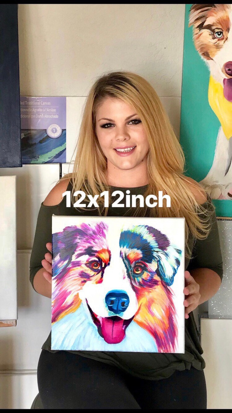 Colorful Pet Painting Colorful Pet Art Colorful Custom Pet Portrait Rainbow Pet Portrait Personalized Dog Painting