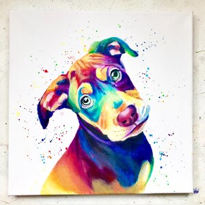 Custom Dog Painting Canvas, Pet Artwork, Custom Painting From Photo, Unique Pet Portrait, Pet Painting From Photo, Pet Art Commission