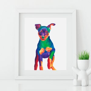 Miniature Pinscher Print, Dog Mom Gift, Pop Art, Wall Art, Gift for Her, Dog Lover Gift, Dog, Decor, Modern Art, Min Pin