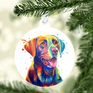 Labrador Retriever Ornament, Lab Christmas Ornament, Chocolate Labrador, Dog Holiday Ornament, Christmas Ornament, Labrador Dog