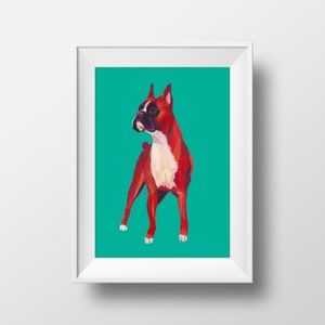 Boxer Print, Boxer Dog, Dog Mom, Art Print, Home Decor, Wall Art Print, Dog Painting, Dog Art Print, Gift, Bathroom Art, Boxer Dog Gift
