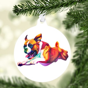 Flying Boxer Dog Ornament