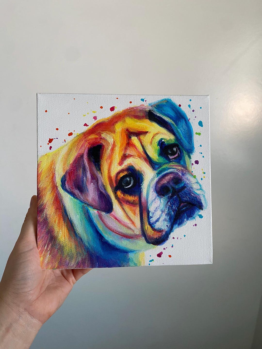 Custom Pet Portrait From Photo, Dog Painting on Canvas, Watercolor ...