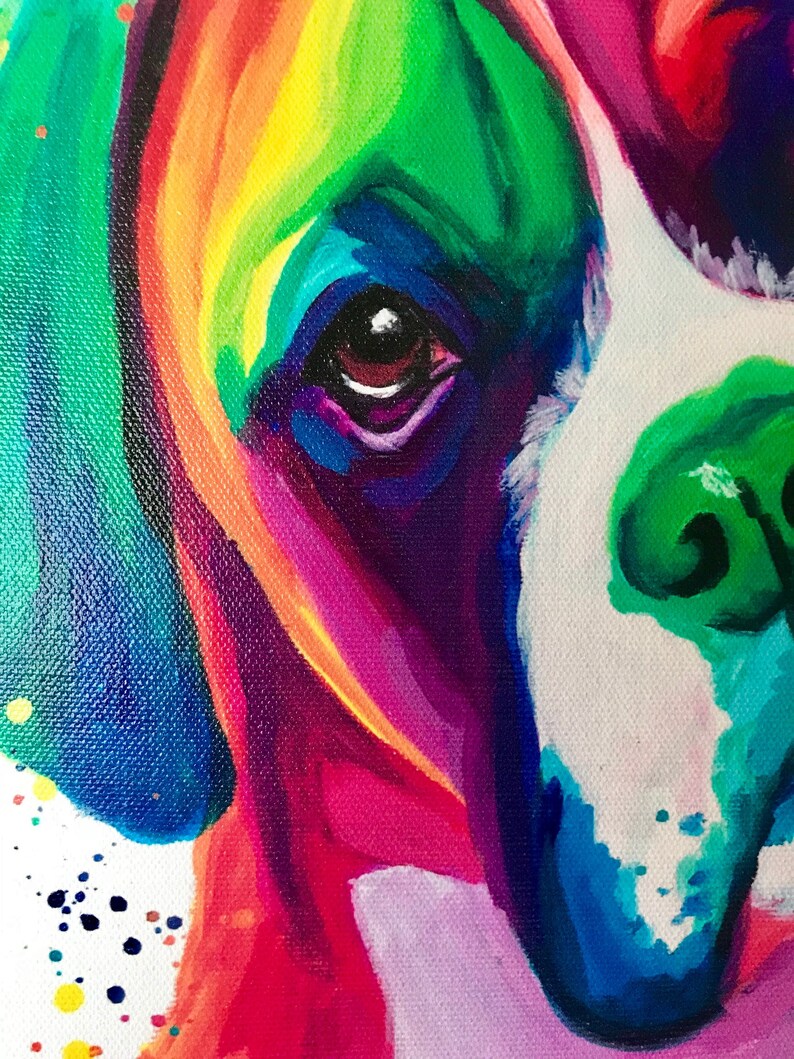 Rainbow Boxer Canvas Print Boxer Dog Boxer Dog Gifts | Etsy
