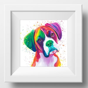 Rainbow Boxer Print | Boxer Print | Boxer Dog Print | Boxer Dog Art | Boxer Dog Gifts | Boxer Dog | Boxer Dog Mom | Boxer Breed