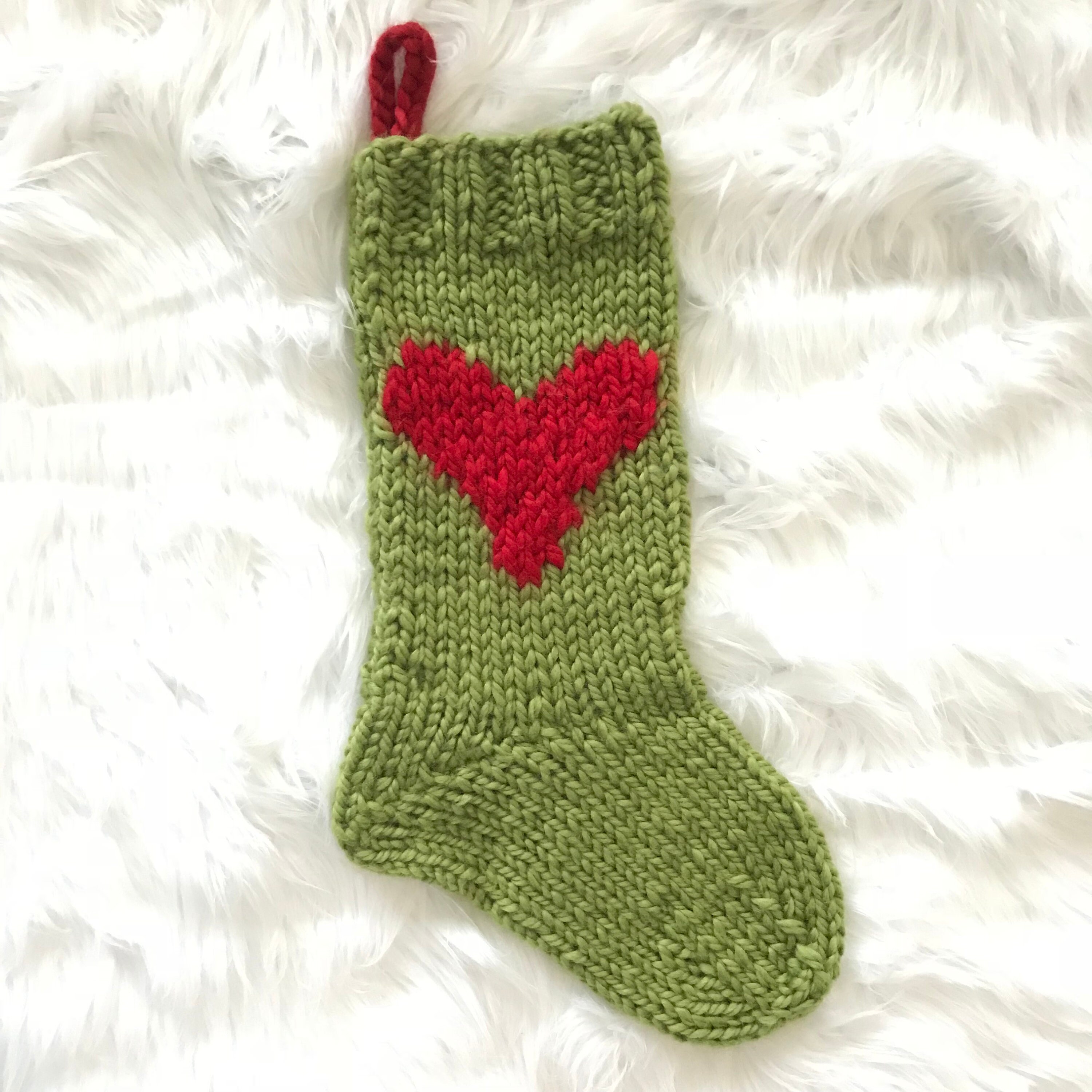 Super Chunky Heart Christmas Stocking Knitting PDF Pattern - Etsy