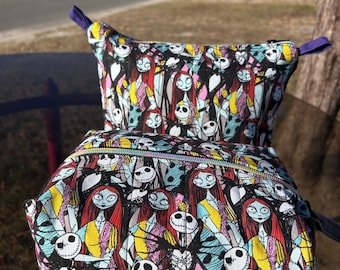 set di borse per cosmetici / 2 pezzi multicolore incubo Sally e Jack