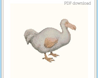 Dodo cross stitch pattern PDF Instant Download / Extinct bird embroidery pattern / Digital Download Cross Stitch Charts