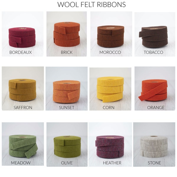 FELT wool ribbon 1" / Felt ribbon 1 inch 2.5cm width DHG