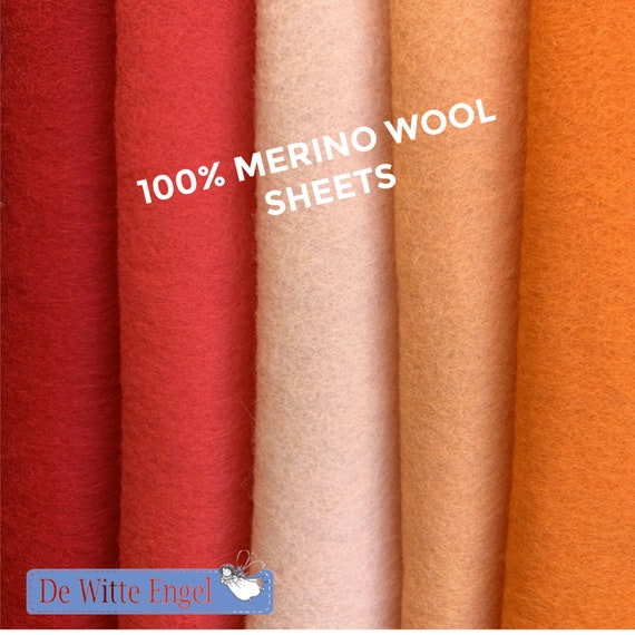 7-Pack 8 x 12 Pink Merino Wool Felt