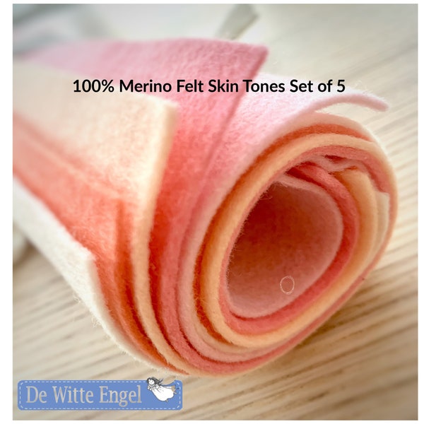 Skin Tones Wool Felt Sheets // 100% Merino Wool Felt // Waldorf Felt set  // High quality wool felt sheets// Pink tones