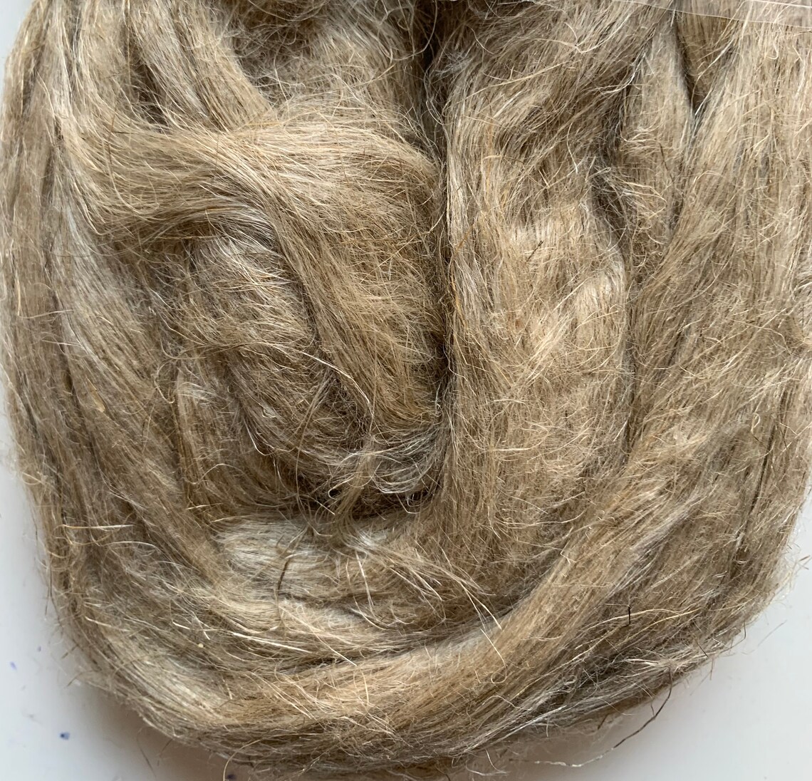 Natural flax fibers light brown melange // flax brown mix Etsy