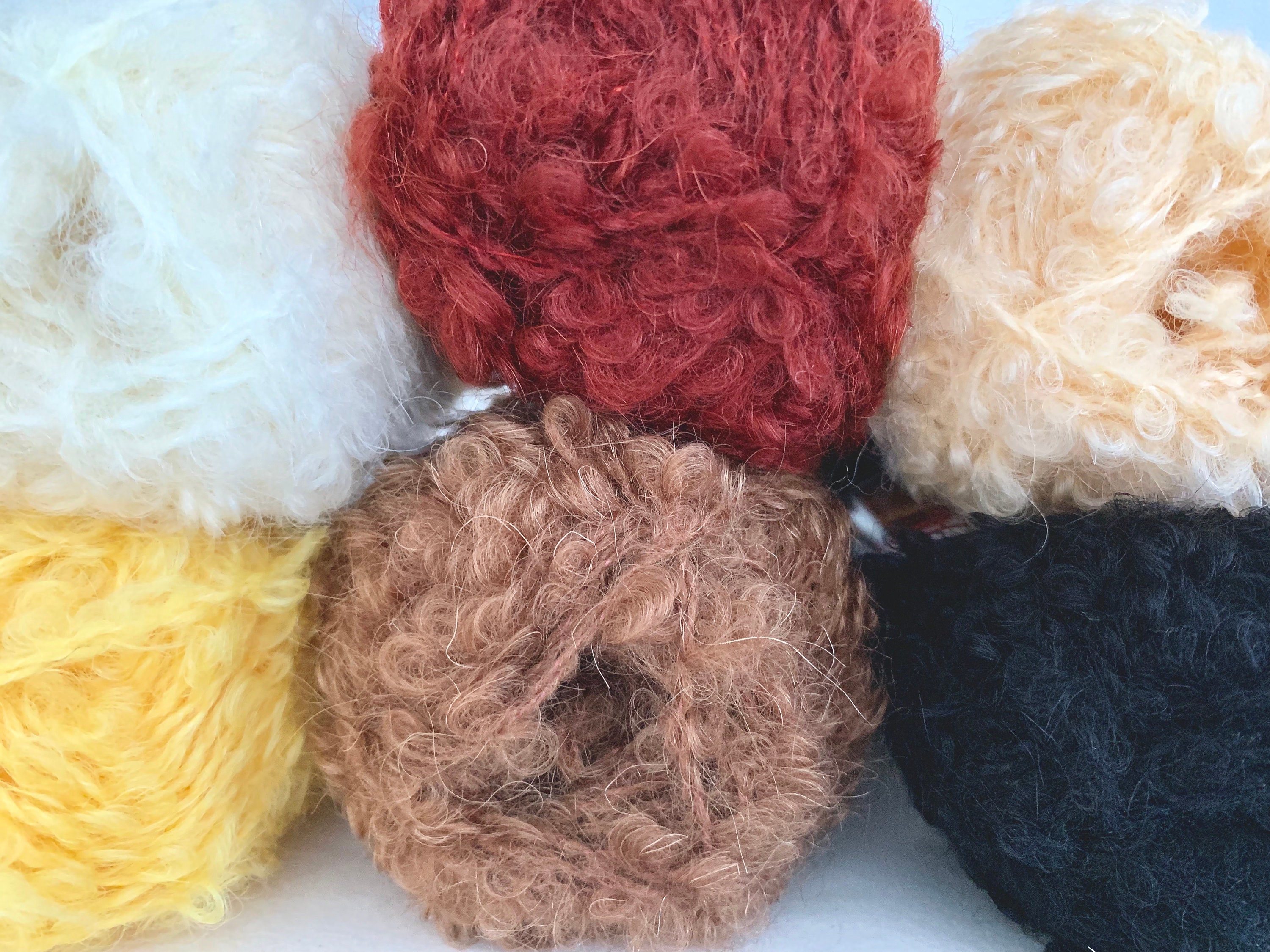 Doll Hair Mohair Bouclé Yarn // 50 G Soft Yarn Ball // Etsy UK