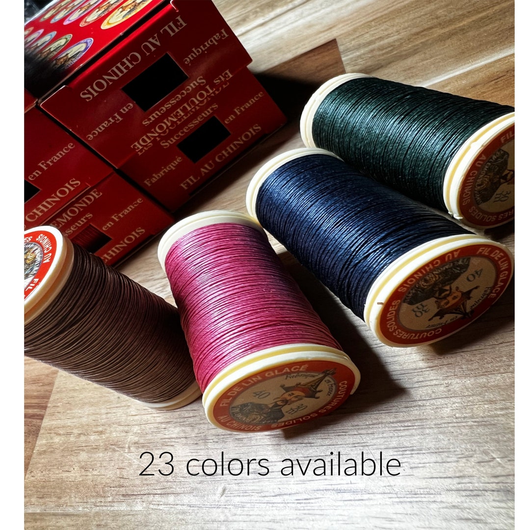 Waxed Linen Spool 30m 0.43mm SAJOU French Linen Sewing Thread