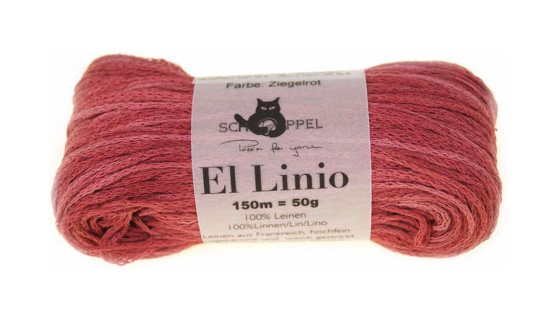 Linen Tape Yarn BRICK RED // 100 Linen DK Light Worsted Etsy