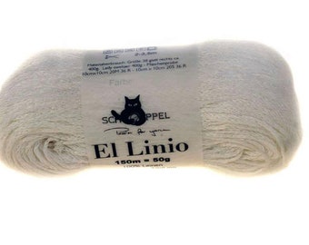 White Linen tape yarn   // 100% linen knitting yarn // Linen yarn // knitting yarn, crochet yarn off-white // DK Light Worsted weight linen