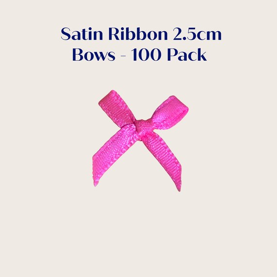 Small 3cm Wide Pre-Tied 100xRed Mini Bows Craft Card Making 6mm Satin Ribbon 