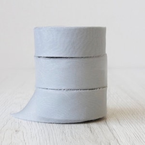 Cinta de gasa de seda de 2,5 cm de ancho / Cinta de seda con corte al bies extra ligero / DHG / Cinta de gasa 100% seda / Color: TUL