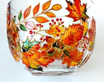 Fall Coffee Mug Autumn leaves mug Fall leaves design Hand-painted