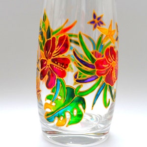 Hibiscus flowers Hand painted Stemless Wine glasses image 5