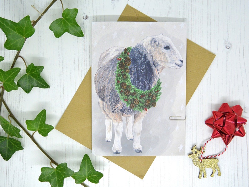 A6 Greetings Card Fox Donkey Sheep Farming Wildlife Watercolour Illustration Set of 6 Animal Christmas Cards Xmas Cards Festive Gift