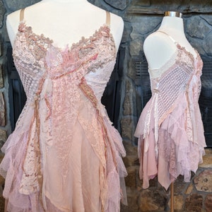 Women's Pink Beige Fairy Top Renn Faire Festival Wear Adult Costume Top