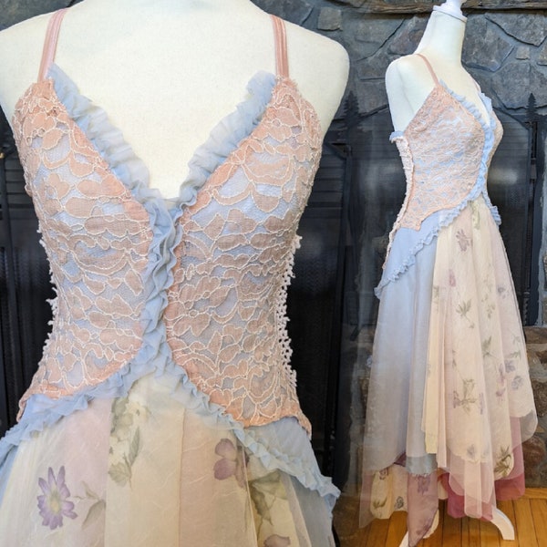 Women's Spring Fairy Dress Pink Blue Pale Yellow Lavender Adult Fairy Costume Renn Faire Festival Special Occasion Event Dress