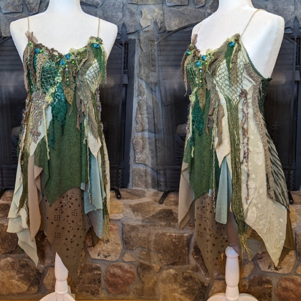 Women's Green Fairy Top Renn Faire Festival Wear Adult Costume Top