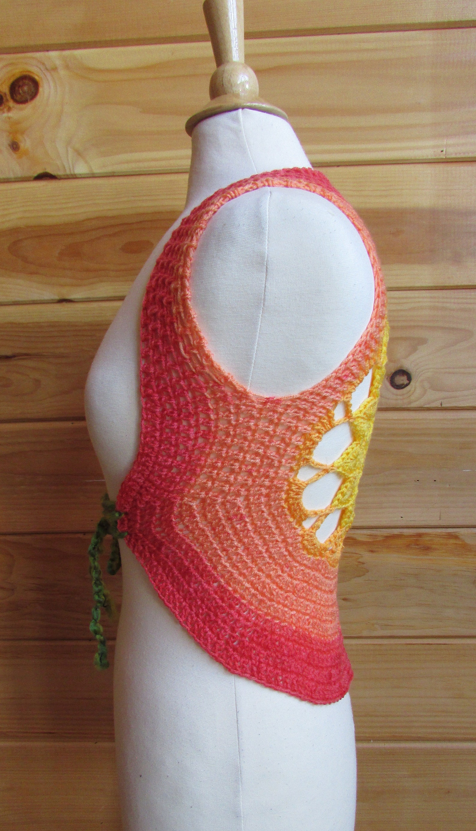 Forest Fae Hand Crocheted MultiColored Vest Boho Style Etsy