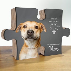 Pet memorial gift, Pet Loss Gifts, custom pet portrait, Wooden puzzle, Dog Lover Gift, Cat Lover Gift, Dog Memorial plaque, Cat Memorial