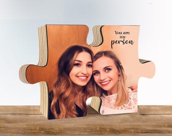 Beste Freundin Geschenk, Puzzle, Holzpuzzle, Puzzleteil, personalisierter Bilderrahmen, personalisierte Fotogeschenke, Fotos auf Holz
