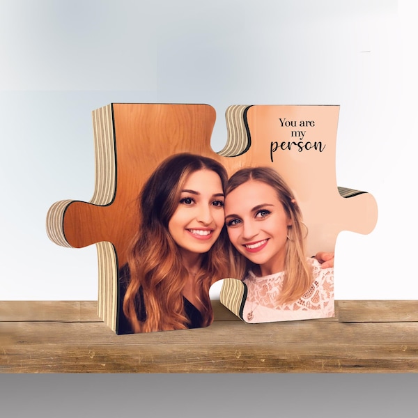 Best friend gift, Jigsaw puzzle, wooden puzzle, puzzle piece, personalized photo frame, personalized photo gifts, photos on wood