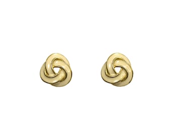 Vintage 1990's Gold Cream Off White Triquetra Interlinked Knot Large Statement Clip On Earrings